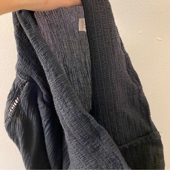 Three dots black rayon pull on gauze hi rise wide leg lounge pants size S - Picture 8 of 13